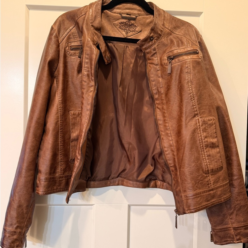 Elegant Brown Leather Jacket